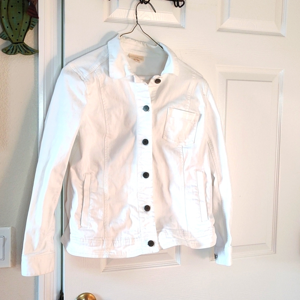 J. Jill White Denim Jean Jacket
